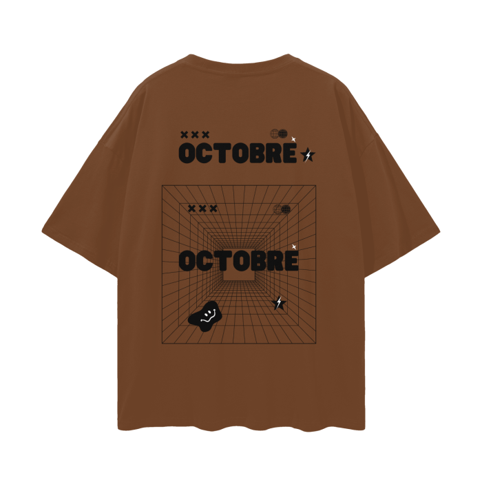 Octobre all over Tee grey/brown/white