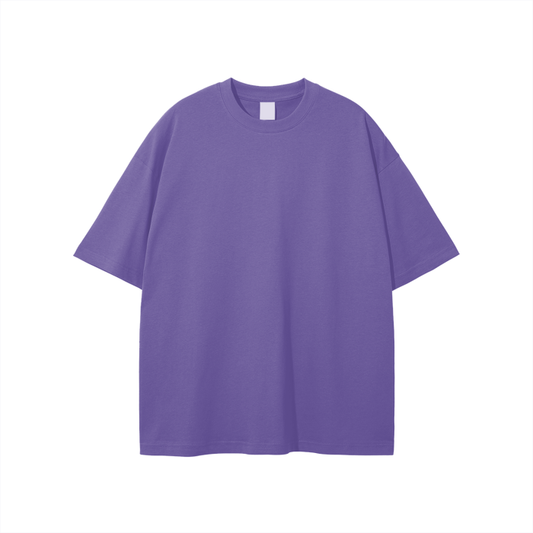 Unisex plain purple streetwear T-shirt