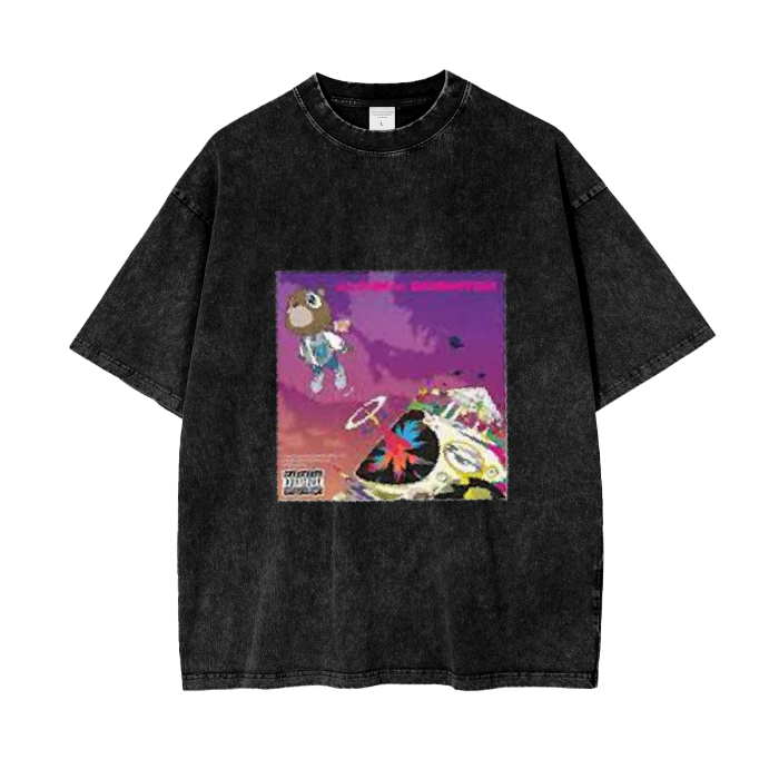 kanye west graduation tee Black loose