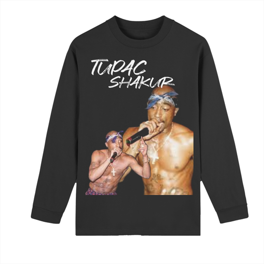 tupac shakur long sleeve tee black