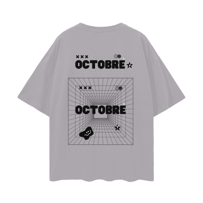 Octobre all over Tee grey/brown/white