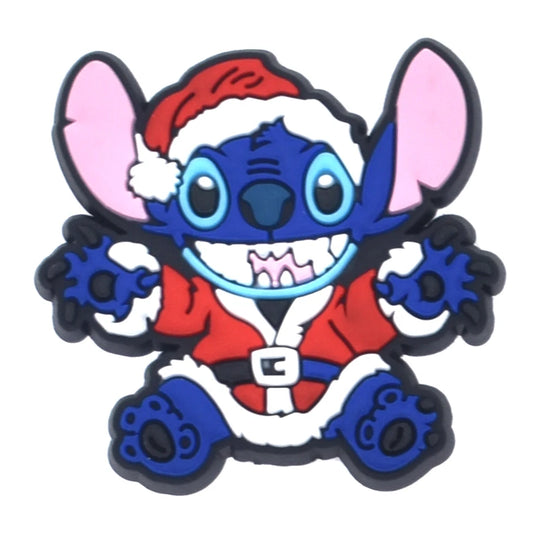 Santa stitch croc charm